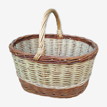 Wicker and cane basket