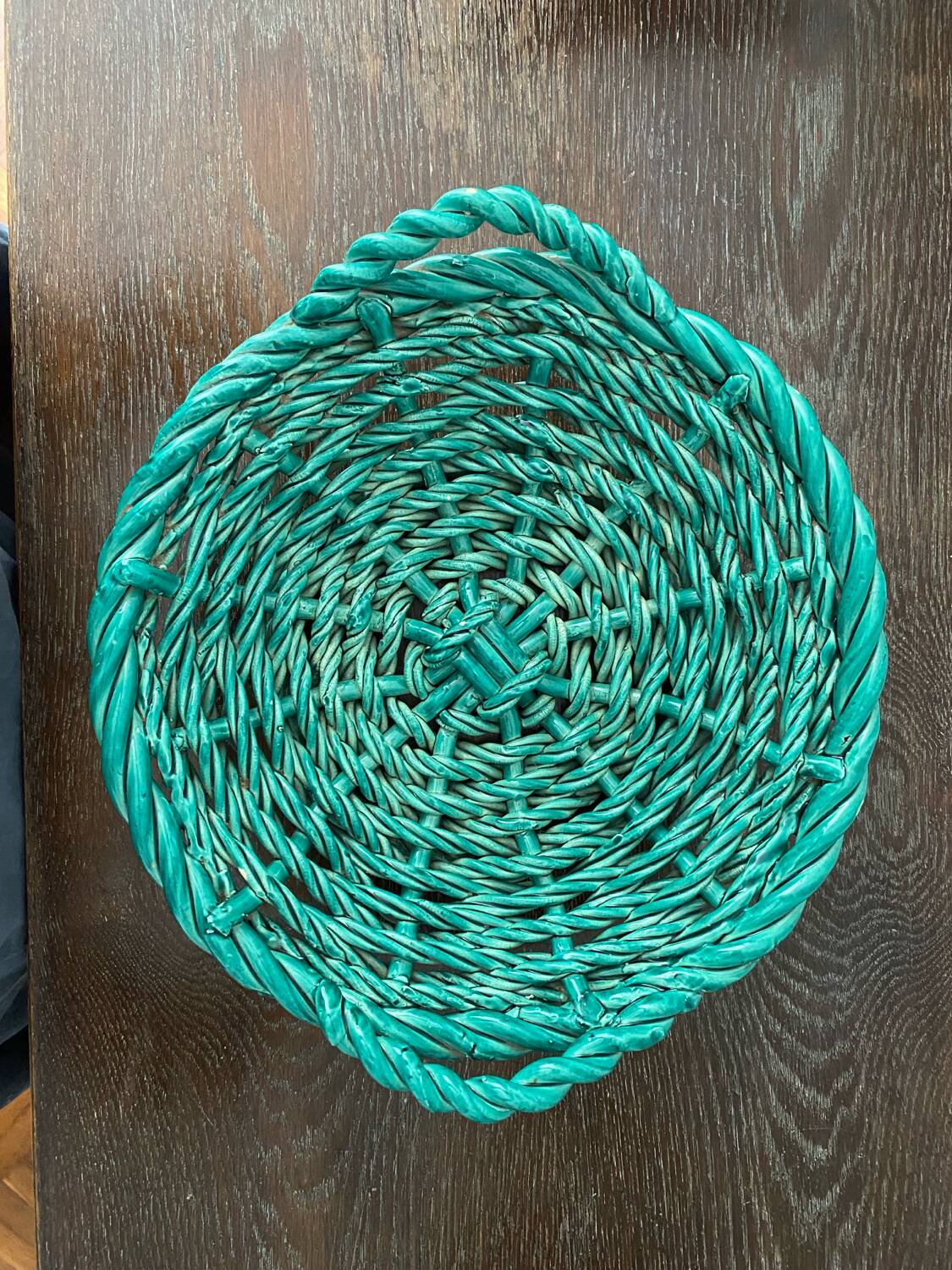 Large woven ceramic basket