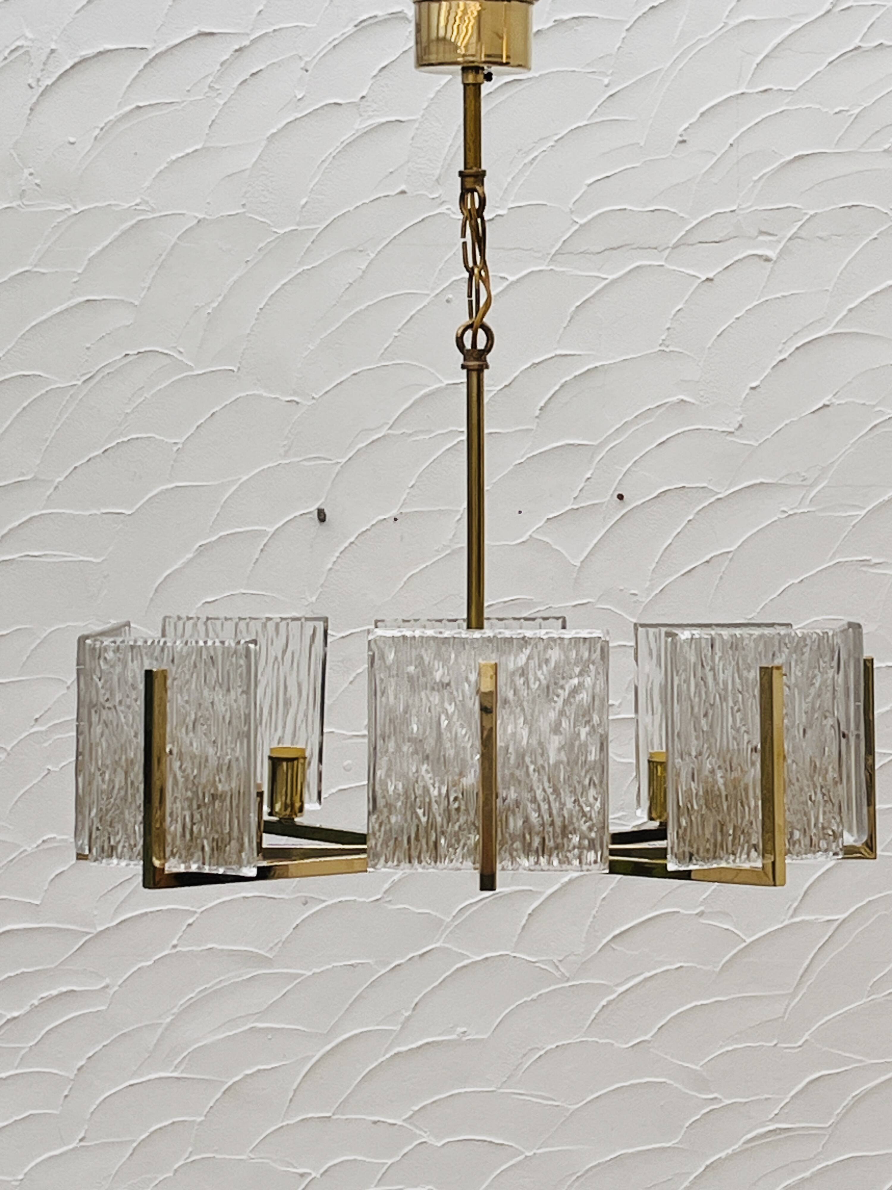 Lustre vintage en laiton Iceberg