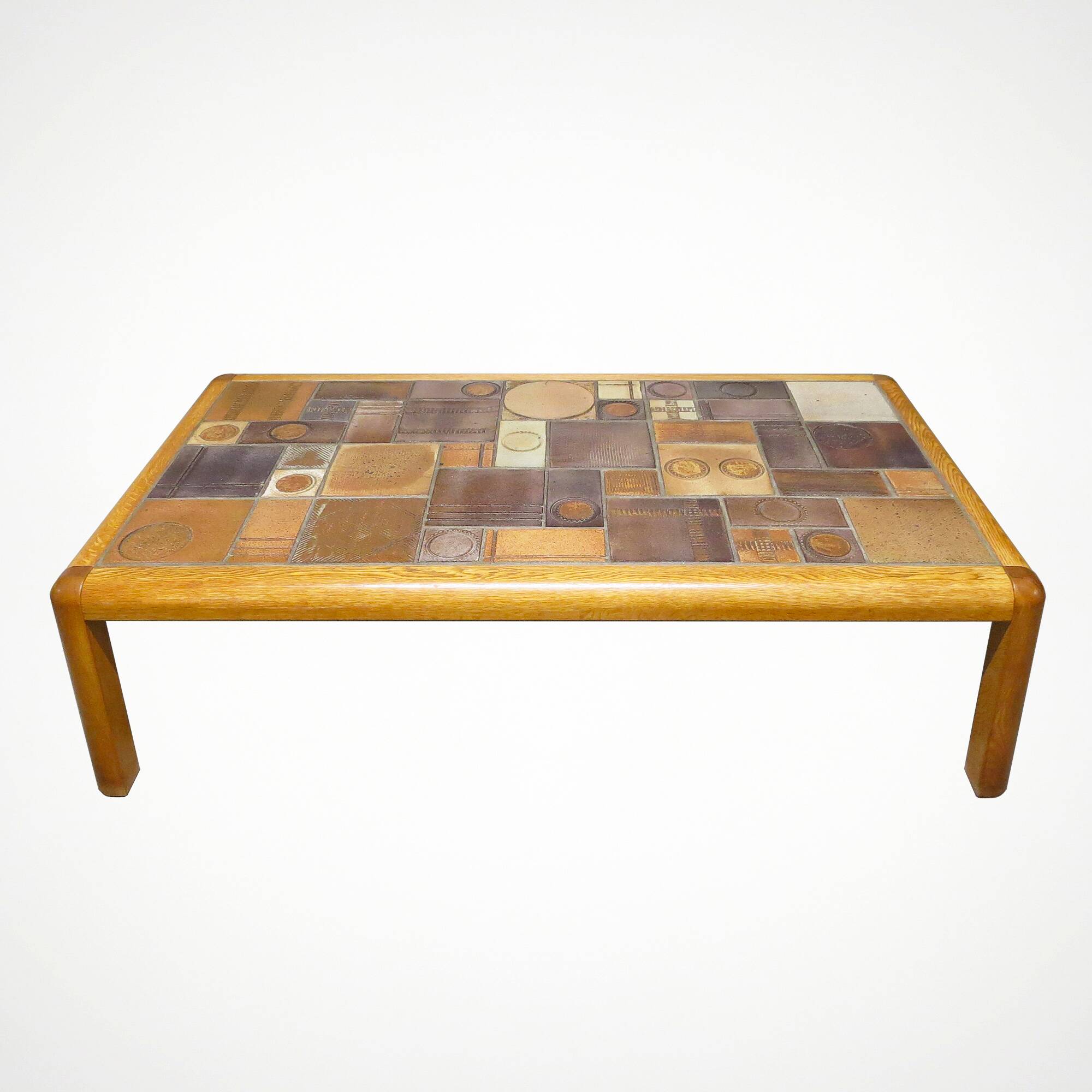 Danish coffee table with ceramic top, 1960s