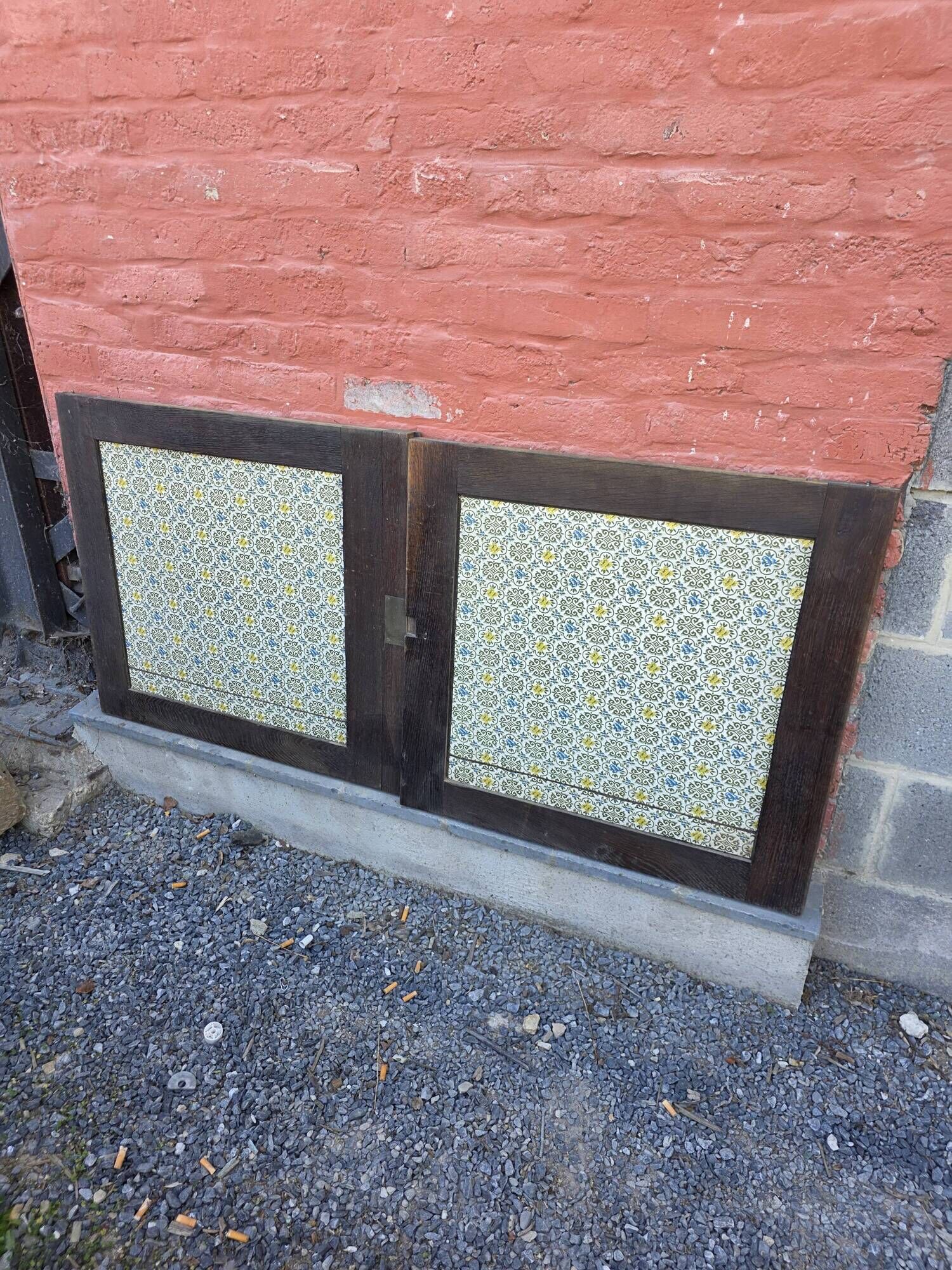 Pair of old solid oak doors