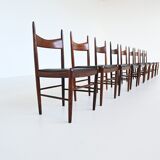H. Vestervig Eriksen set of nine dining chairs rosewood Tromborg Denmark 1960