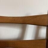 Series of 4 wooden & imitation leather chairs