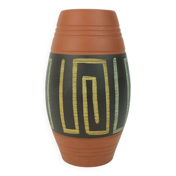 vase duemler & breiden modèle 50/20 sgraffito et décor abstrait du milieu du siècle