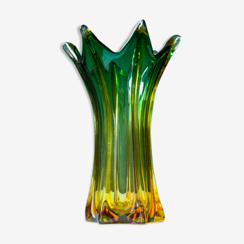 Vase vintage italien Murano par Flavio Poli 60s