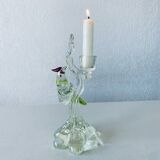 Glass bird candle holder