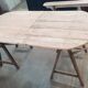 Old table on trestles