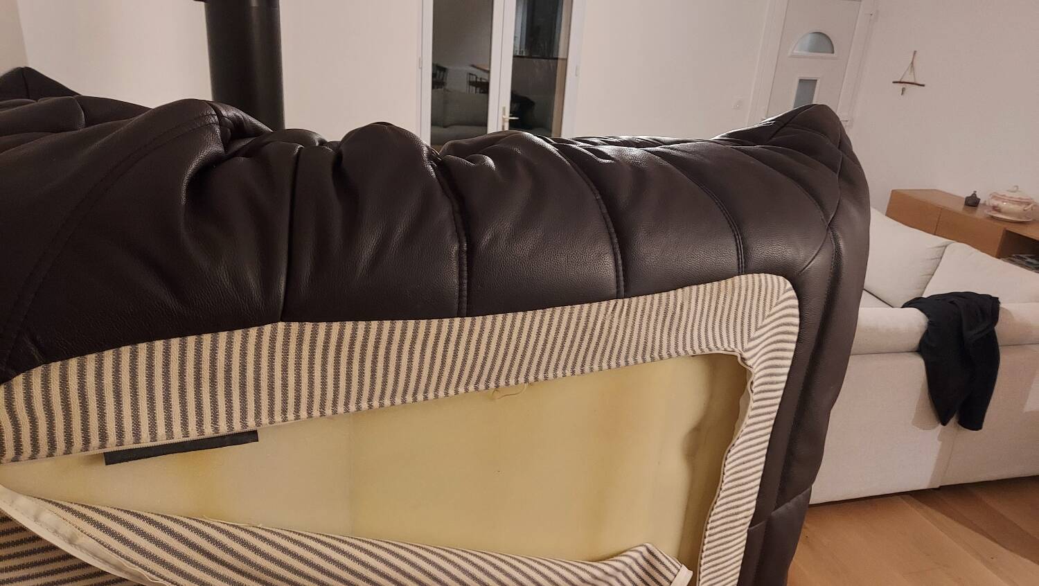 Togo 3-seater - Sofa - 3-seater bench seat in dark plum-colored full-grain leather by Ligne Roset - Very good condition