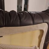 Togo 3-seater - Sofa - 3-seater bench seat in dark plum-colored full-grain leather by Ligne Roset - Very good condition