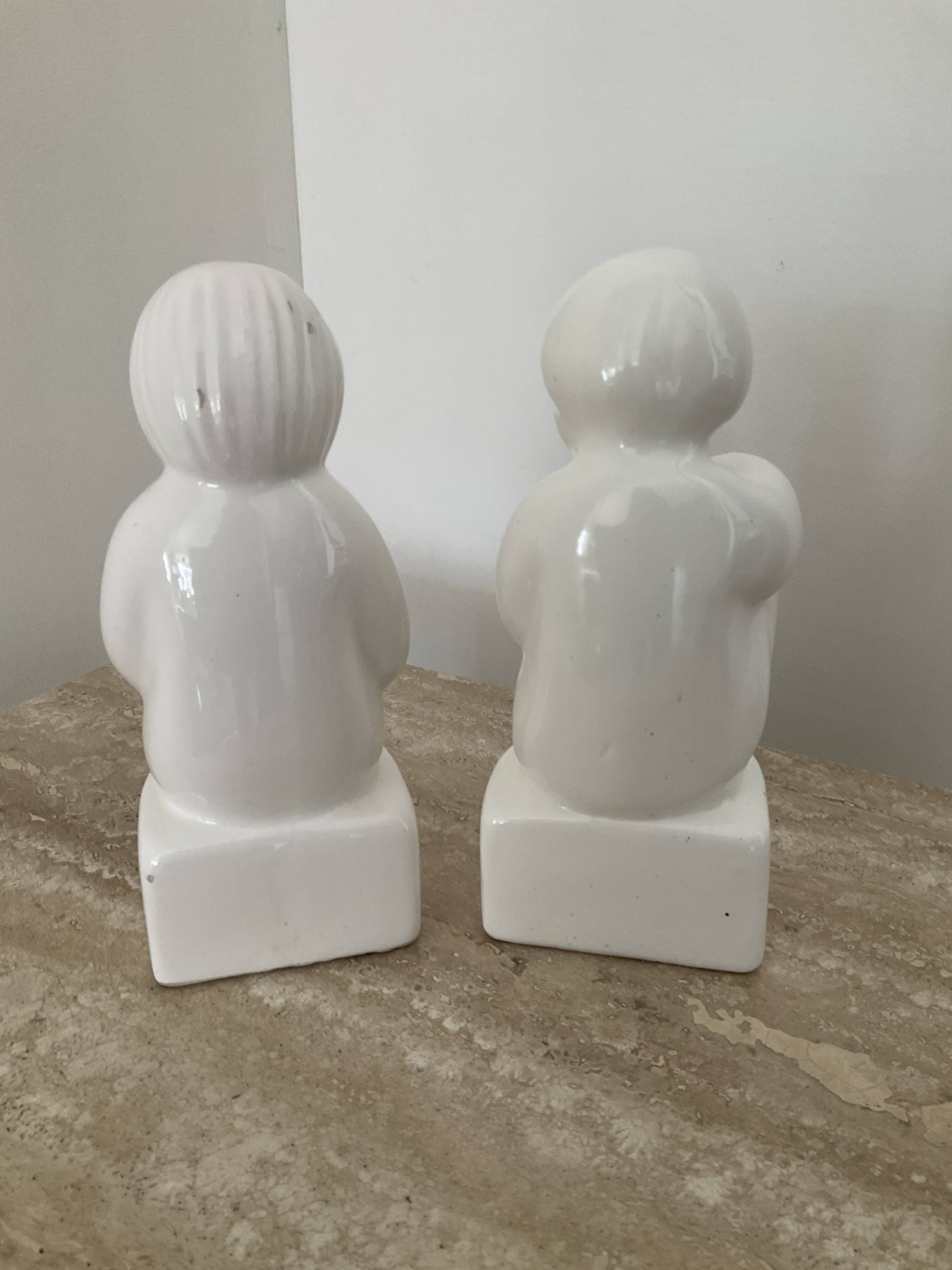 Pair of vintage ceramic bookends 70s-80s