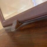 Antique solid wood mirror on foot support