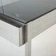 Desk stainless steel brushed gray smoked glass by Patrice Maffei for Kappa 1970