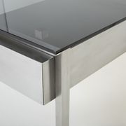 Desk stainless steel brushed gray smoked glass by Patrice Maffei for Kappa 1970