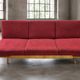 Czechoslovak mid-century sofa by Interiér Praha, 1960s – red bouclé