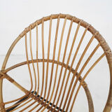 Rohe Noordwolde rattan and metal lounge chair, The Netherlands 1950's