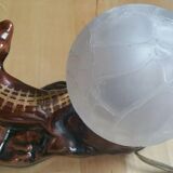 Ceramic lizard lamp and globe