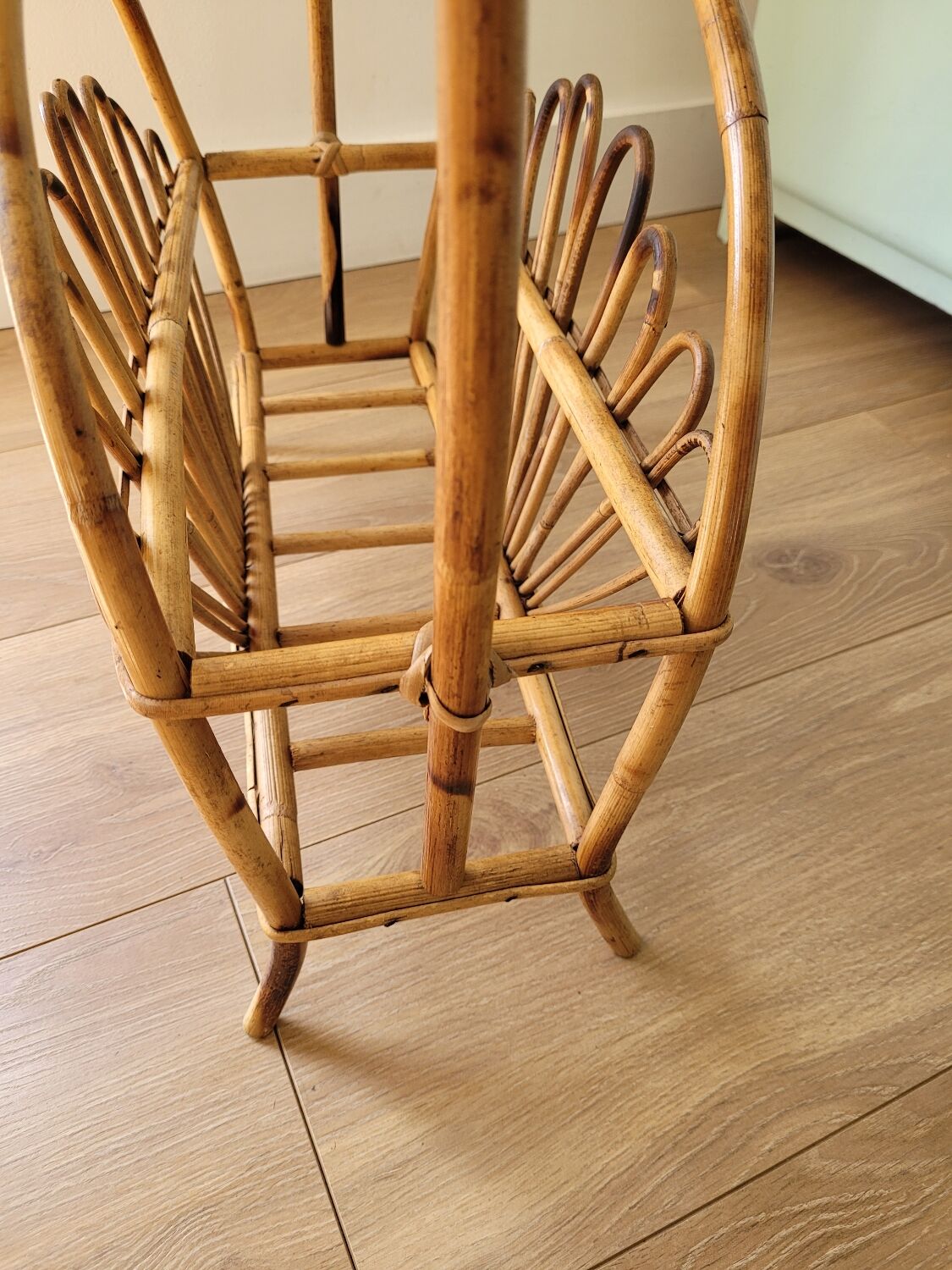 Rattan magazine holder