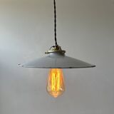 OLD INDUSTRIAL WHITE CONICAL ENAMEL SUSPENSION