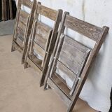 Set of 6 folding teak cinema chairs