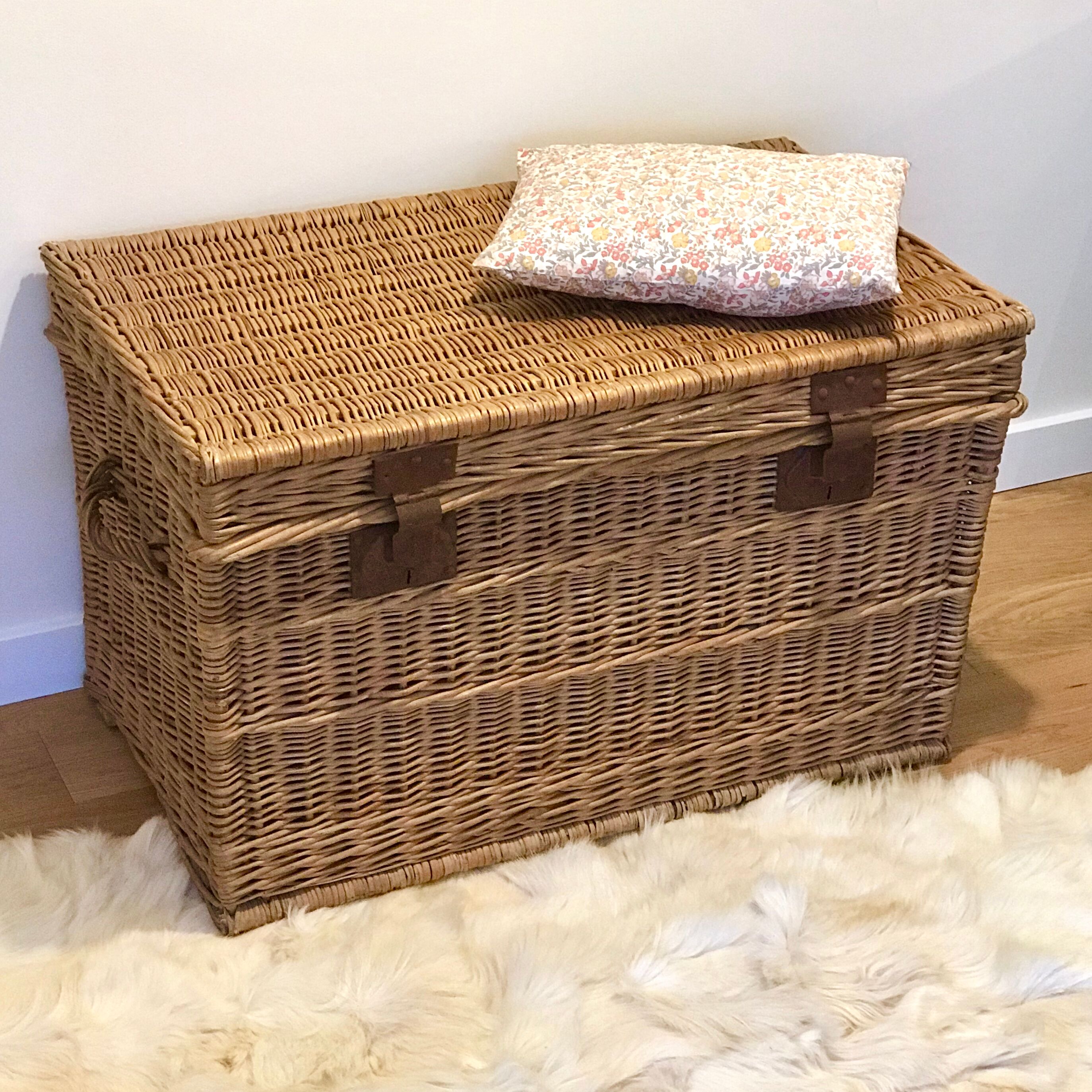 Large old wicker trunk