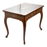 Writing table in ivory and precious wood marquetry