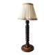 French vintage turned wooden lamp from the 40s-50s.