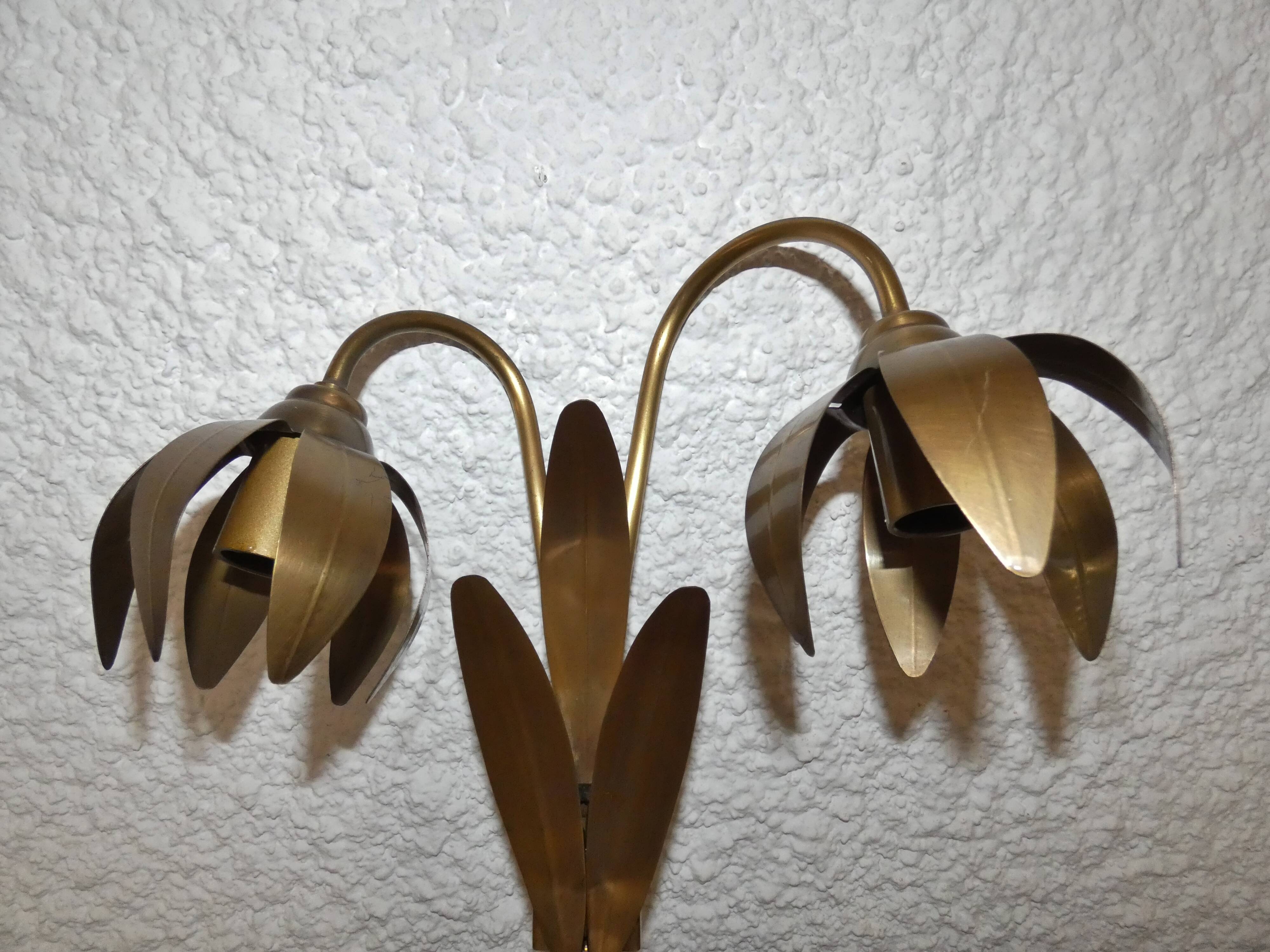 Wall lamp double lotus Maison Florart 1960