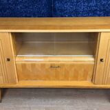 Art Deco sideboard with secret cache in sycamore and marquetry circa 1950