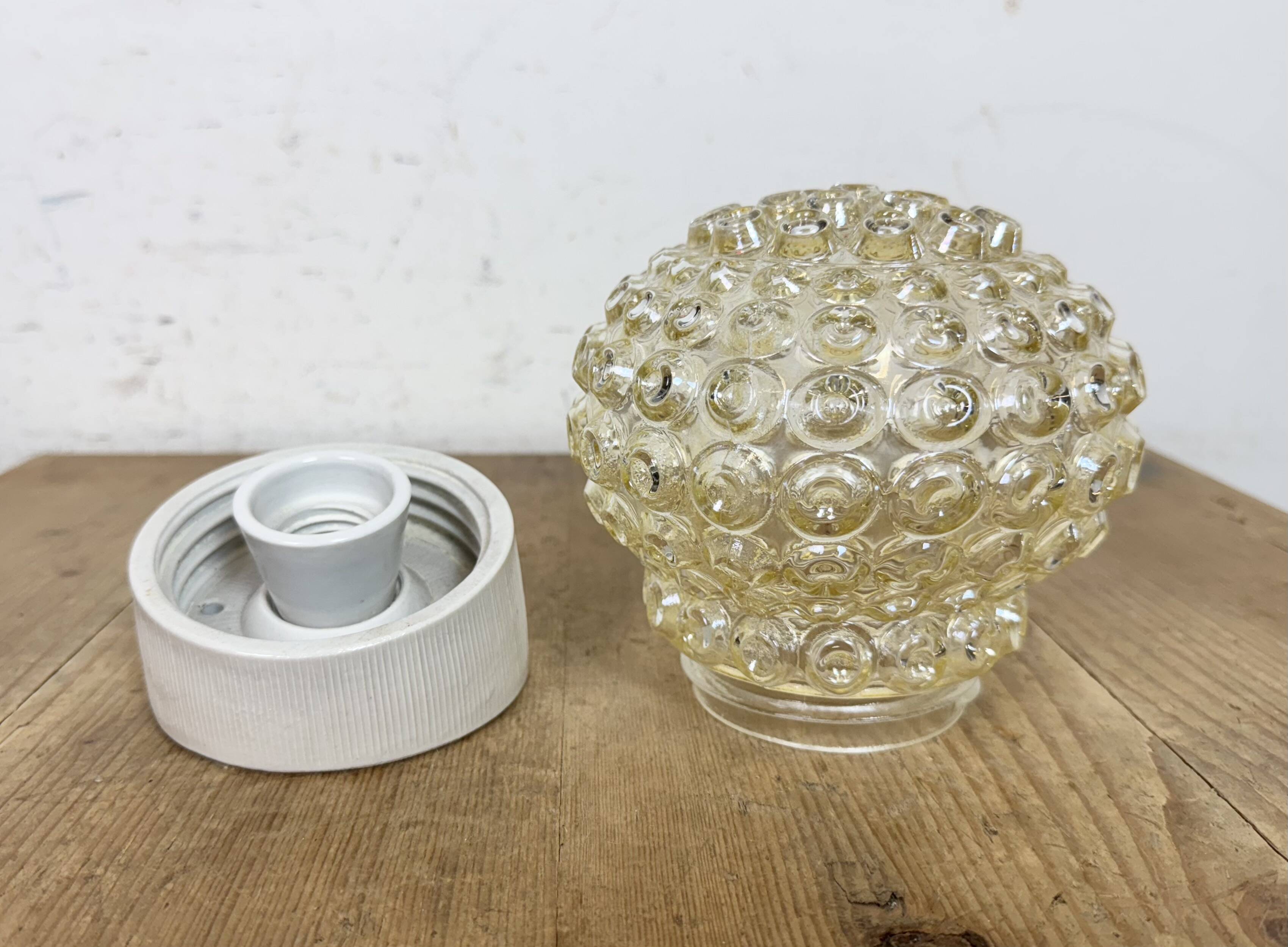 Vintage White Porcelain Wall Light, 1970s