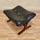 Leather ottoman "Scandinavian design" 1960.