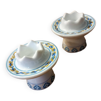 2 ceramic candle holders