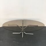 70s chrome and smoked glass coffee table