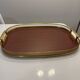 Vintage brass grand plateau – openwork gallery – 1970s