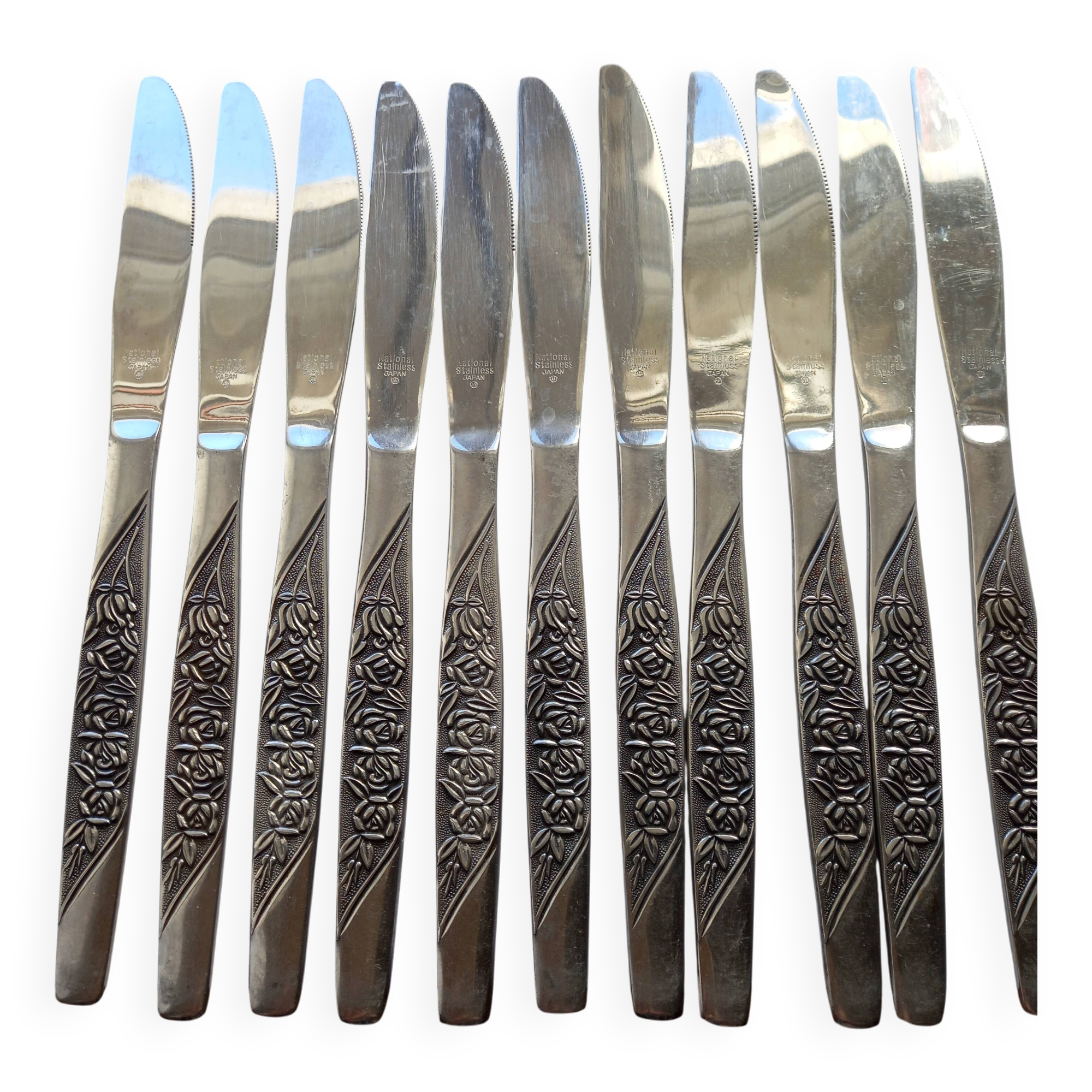 Set of 11 National Stainless knives (Japan)