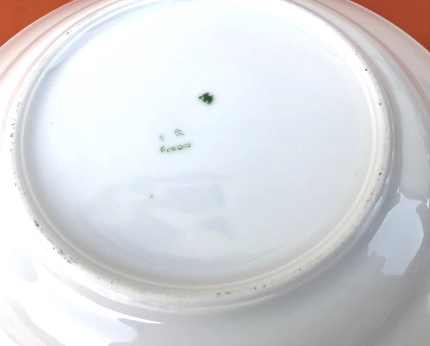 6 antique porcelain soup plates P.N France