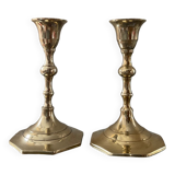Pair of vintage brass candle holders