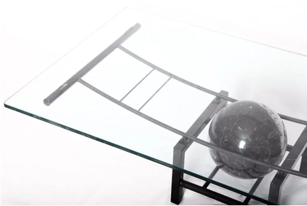 Marble coffee table - glass