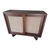 Wooden and handcrafted cane sideboard