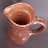 Cream pot, glazed stoneware pitcher, signed Fontgombault, 20th century