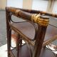 Pair of side tables bedside rattan and vintage bamboo
