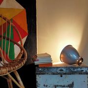 Suspension lampshade bell in vintage aluminum