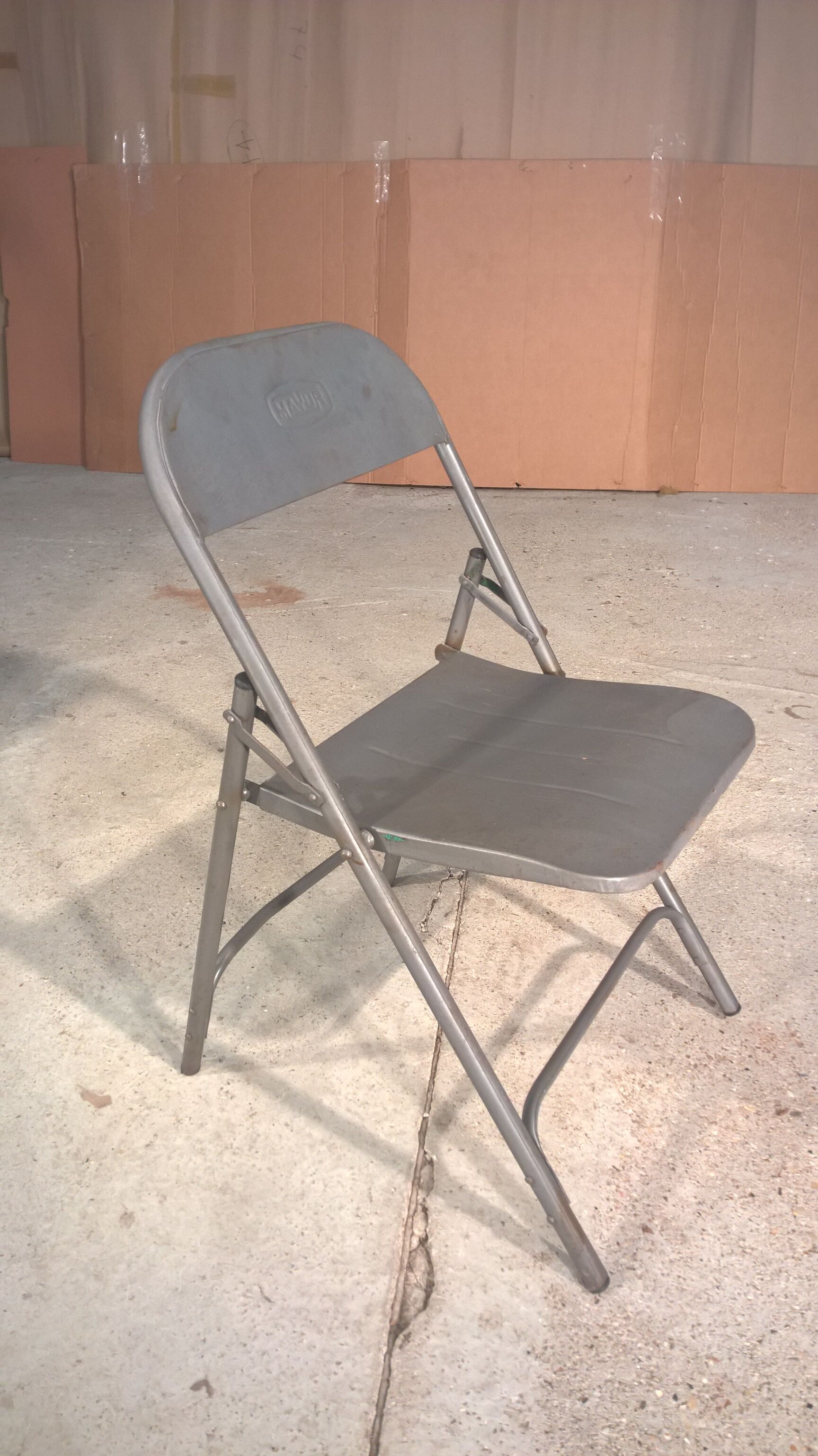Industrial metal folding chair