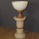 Column and its basin in marble and ceramic from around 1980.