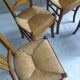 Series of 4 old mulched chairs