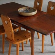 Modern Scandinavian, beech table with club-shaped legs, Arnold Madsen, made in the 1940s.