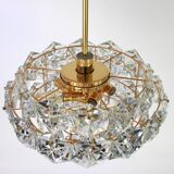 Brass and crystal glass chandelier by Kinkeldey, Germany, 1970s.