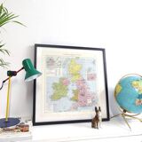 Old map of Great Britain and Ireland 43x43cm from 1950