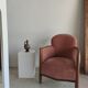 Armchair art deco pink velvet trim