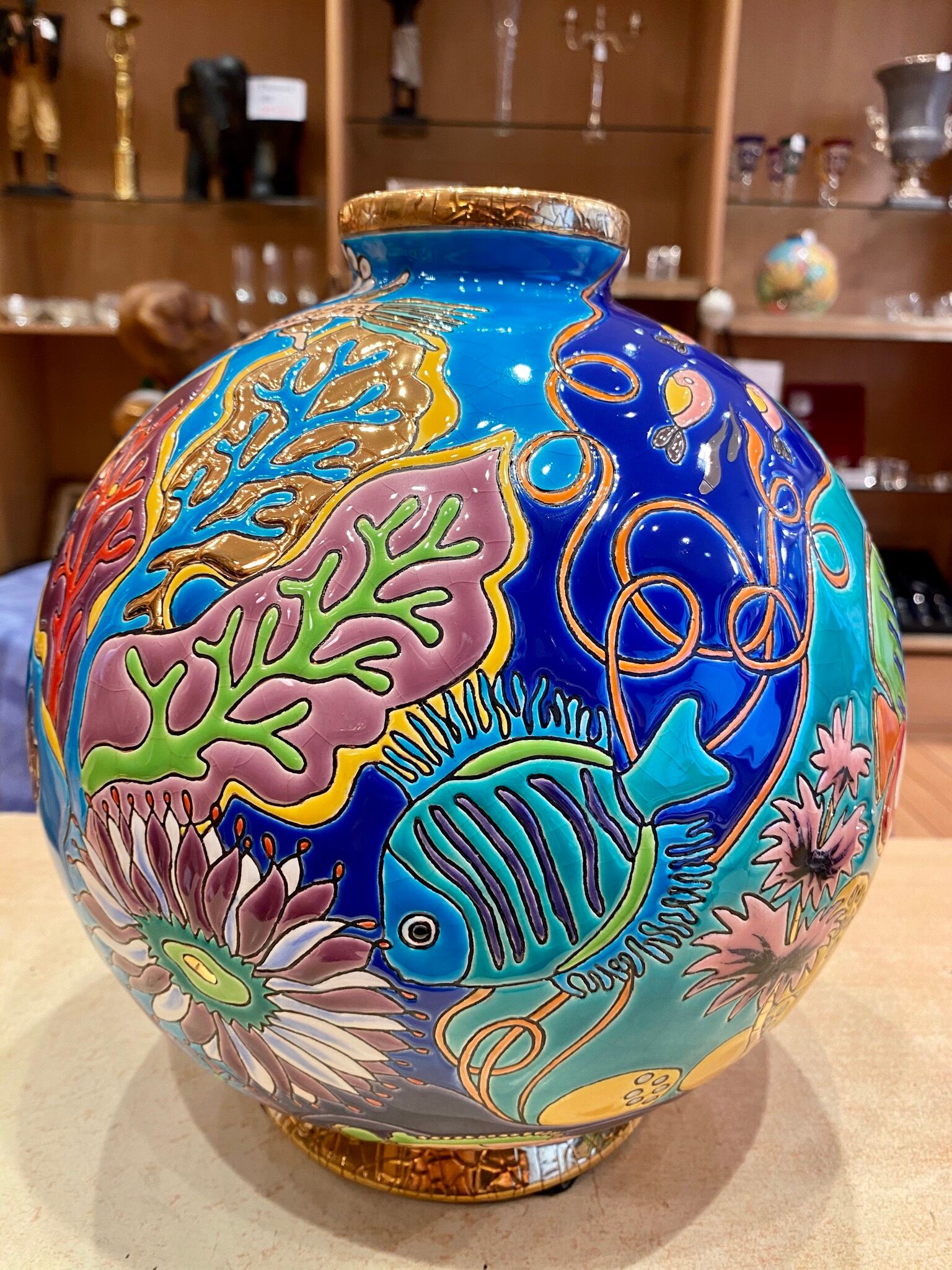 Vase boule Émaux de Longwy