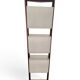 Column totem floor lamp in teak and frosted resin Scandinavian design